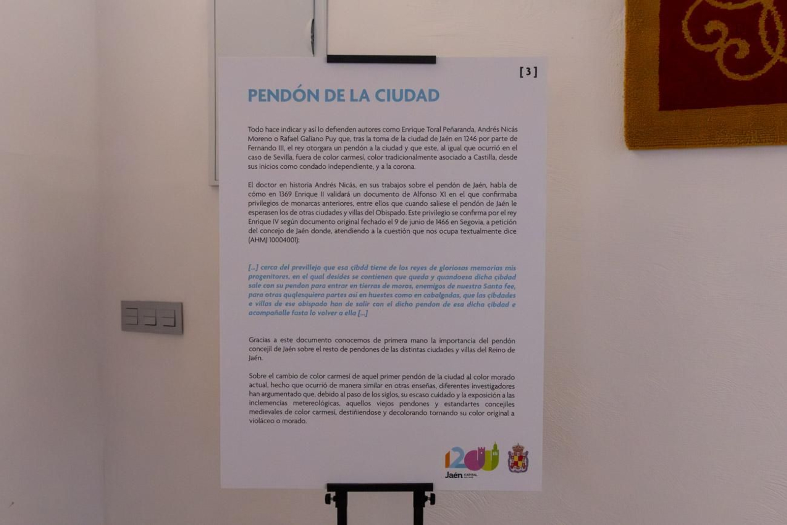 Reapertura del Salón Mudéjar tras su restauración, coincidiendo con la inauguración de la exposición 'Jaén: 825-2025' conmemorativa del 1.200 aniversario