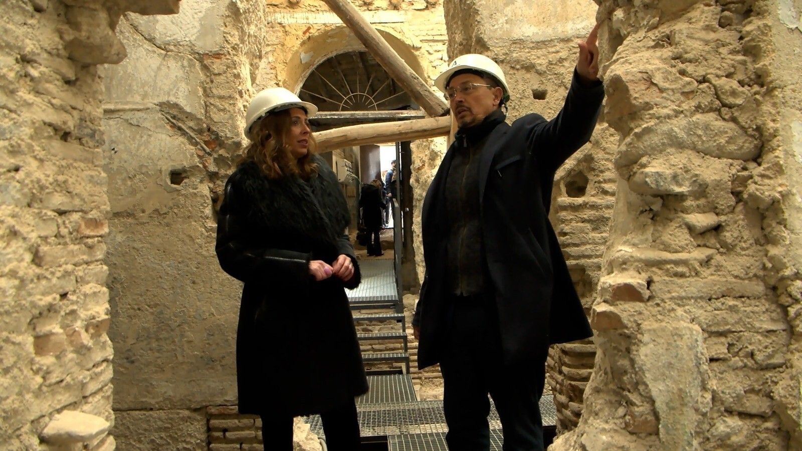 Rocío Díaz y Fernando Egea, en el baño Hernando de Zafra.