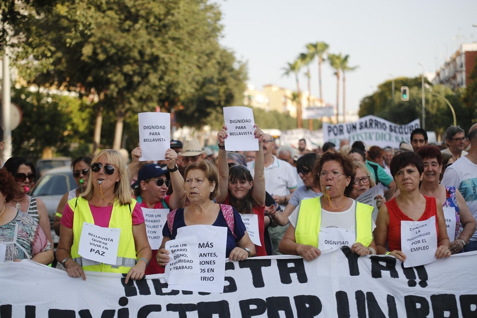Un grupo de mujeres en la manifestación de este jueves.