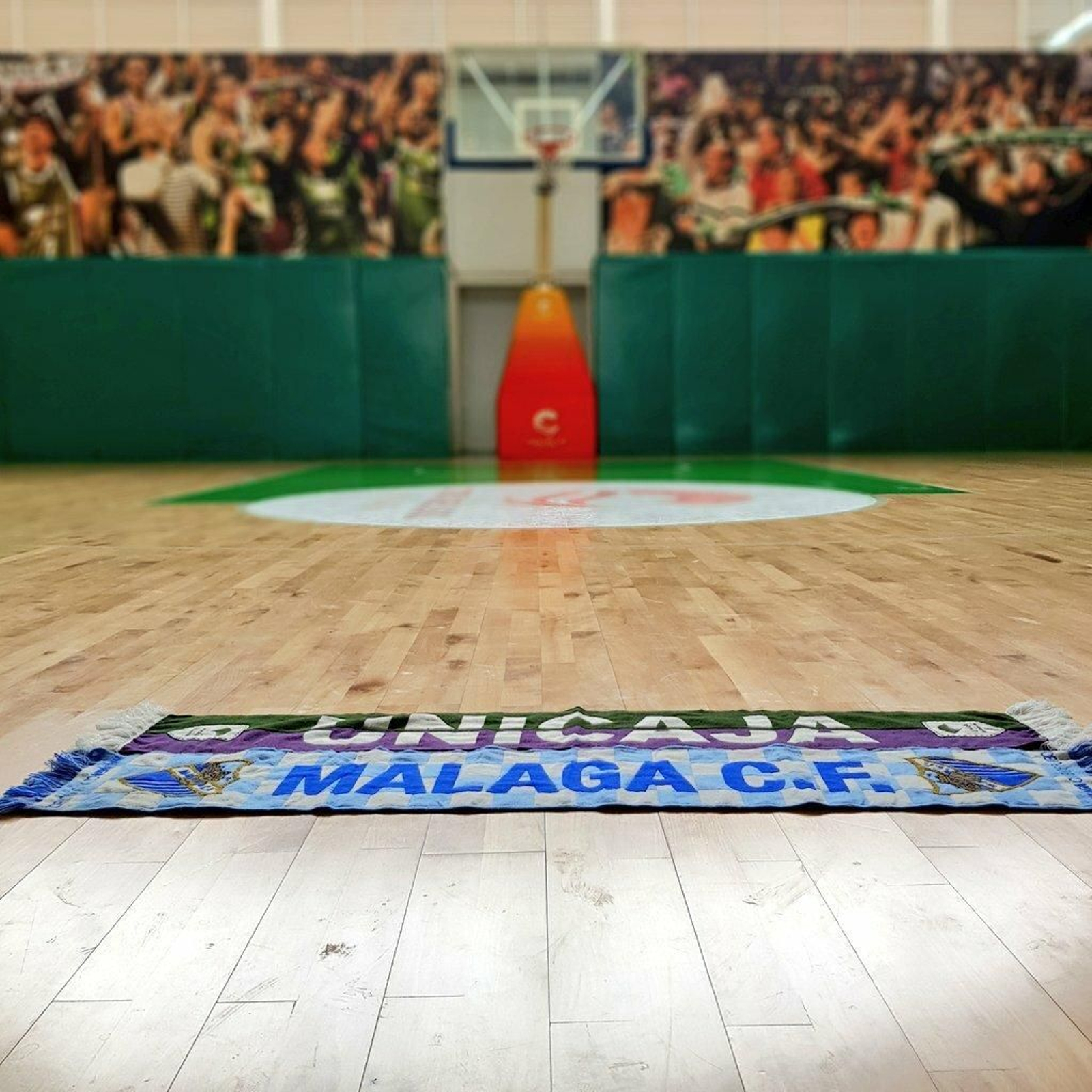 Imagen de Los Guindos con las dos banderas.