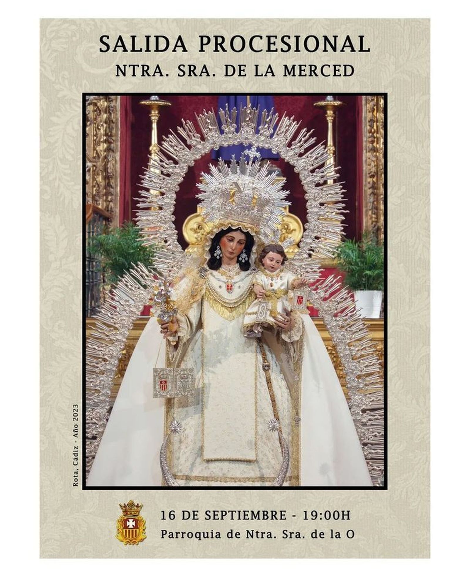 Salida procesional de La Merced, en Rota.