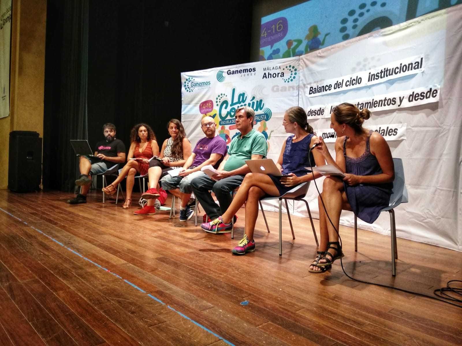 Un instante de la inauguración de la escuela municipalista La Común.