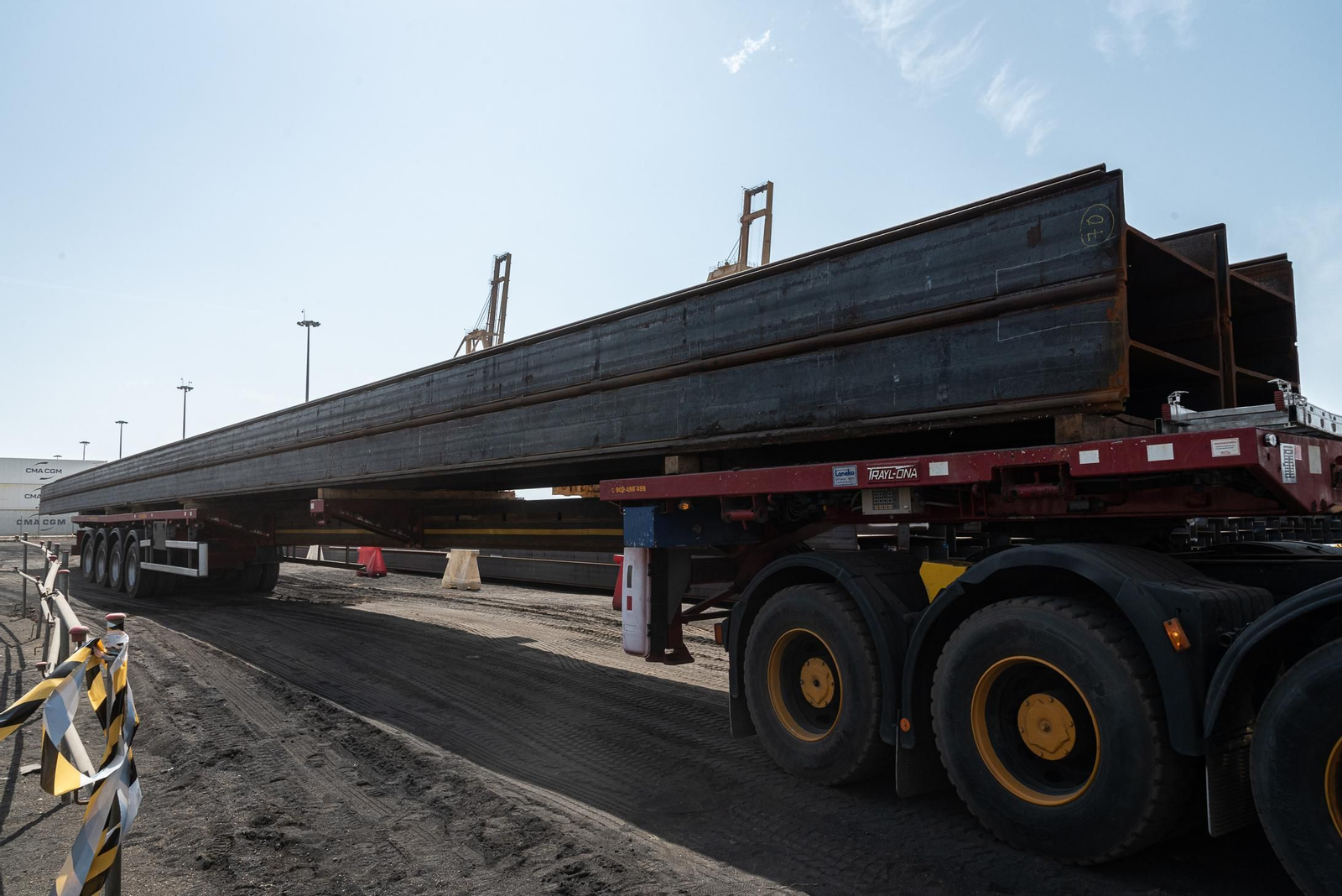 Imágenes de a obra de ampliación del muelle sur del Puerto de Huelva