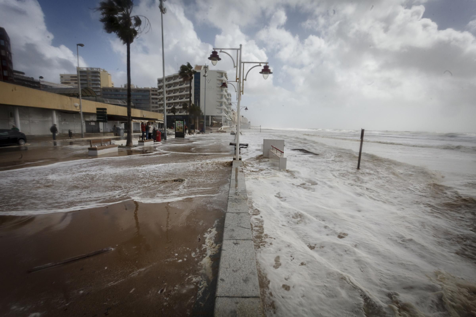 Efectos del temporal en Cádiz