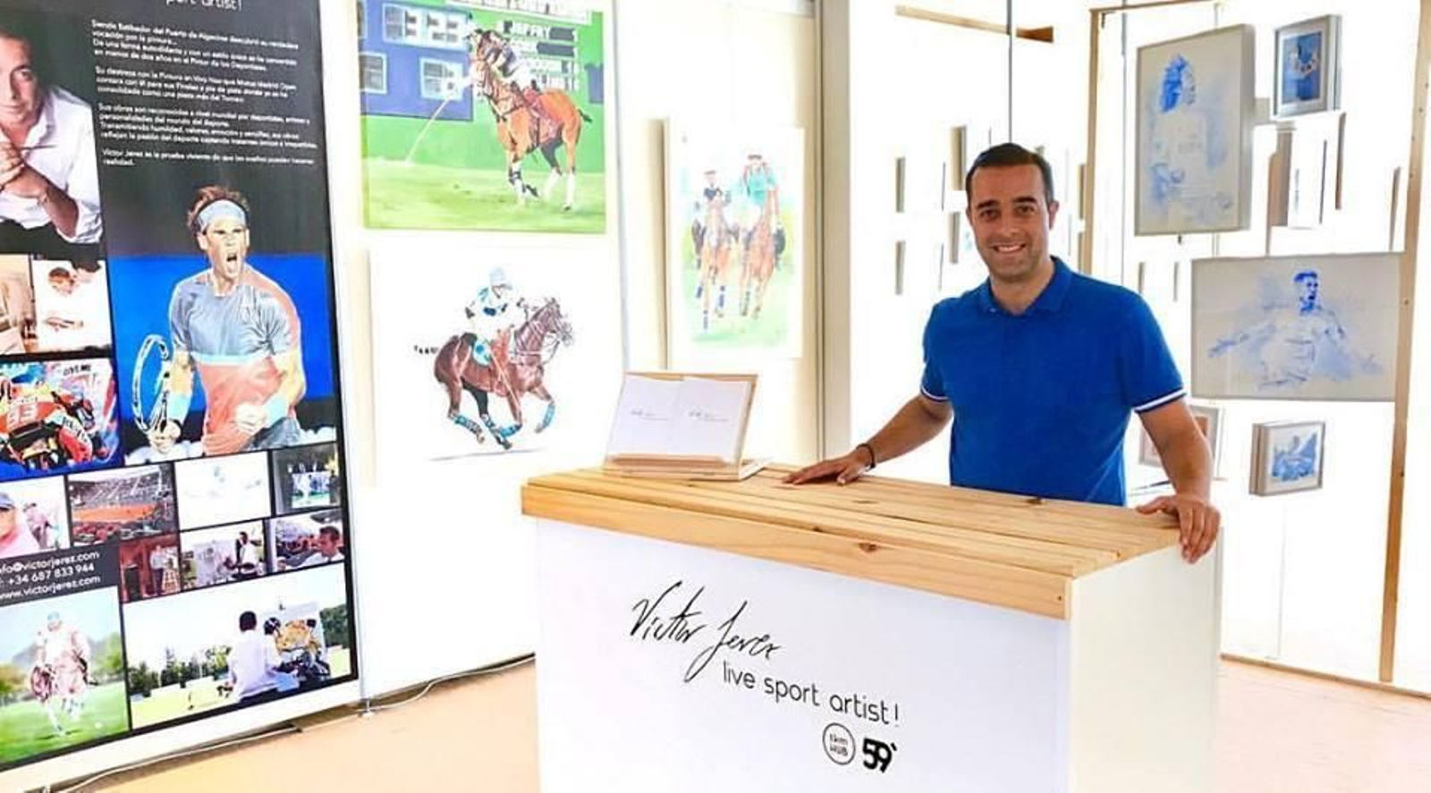 Víctor Jerez, en su galería en el Santa María Polo Club.