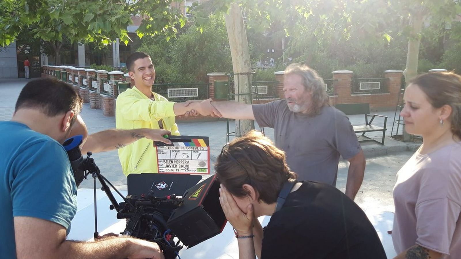 Un momento de la grabación del videoclip del rap 'Cadena de Bondades'.