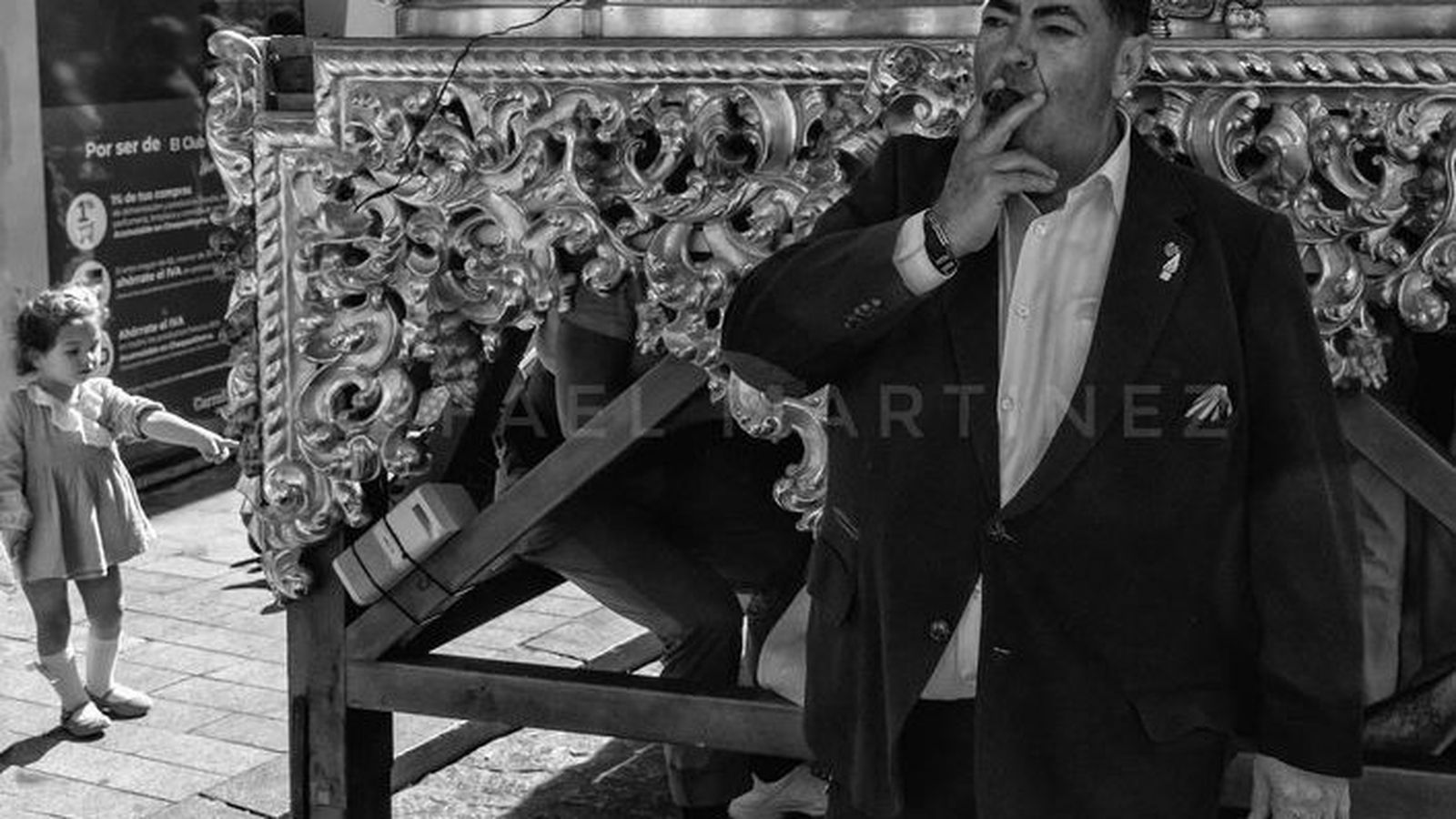 Rufino Madrigal en la mudá de la Borriquita