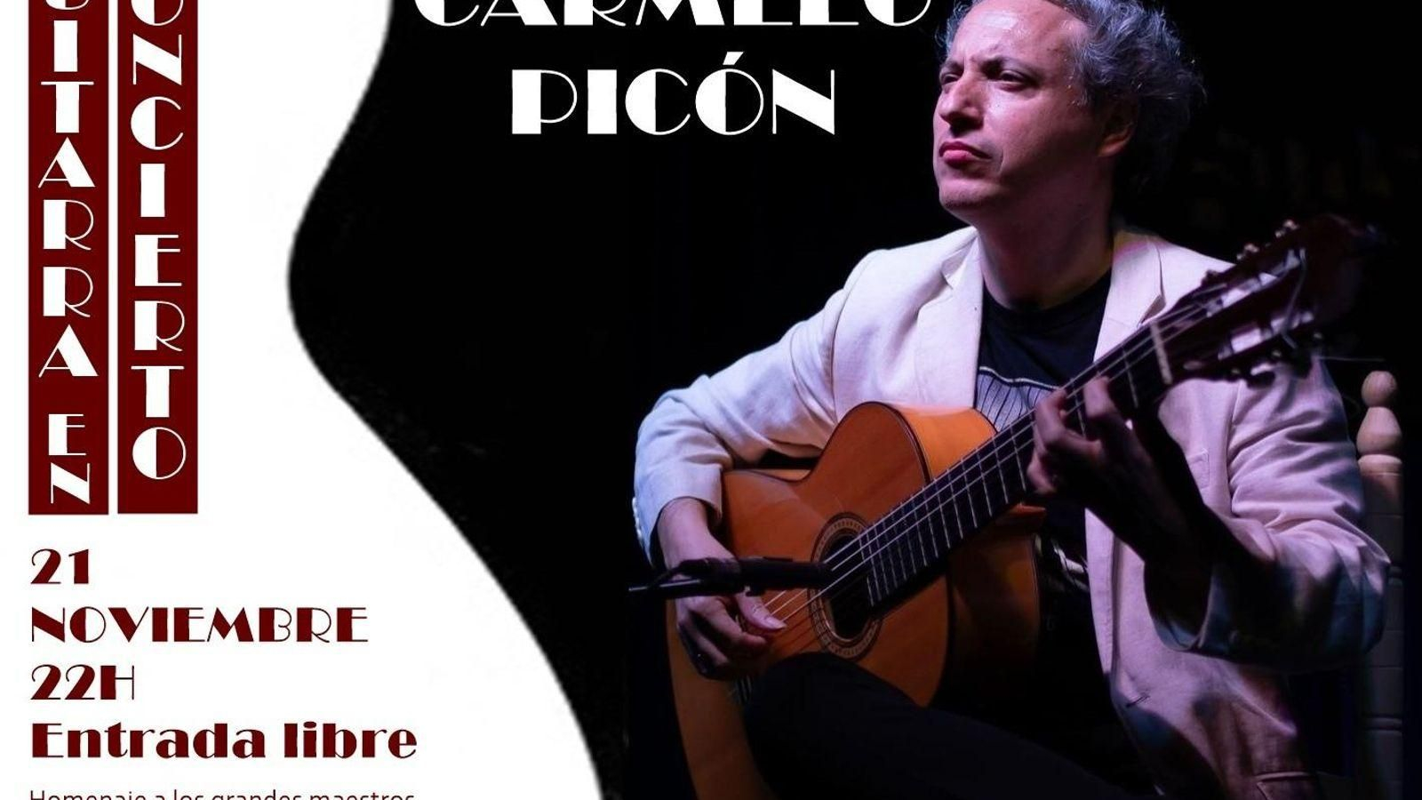 El guitarrista Carmelo Picón, en el cartel anunciador.