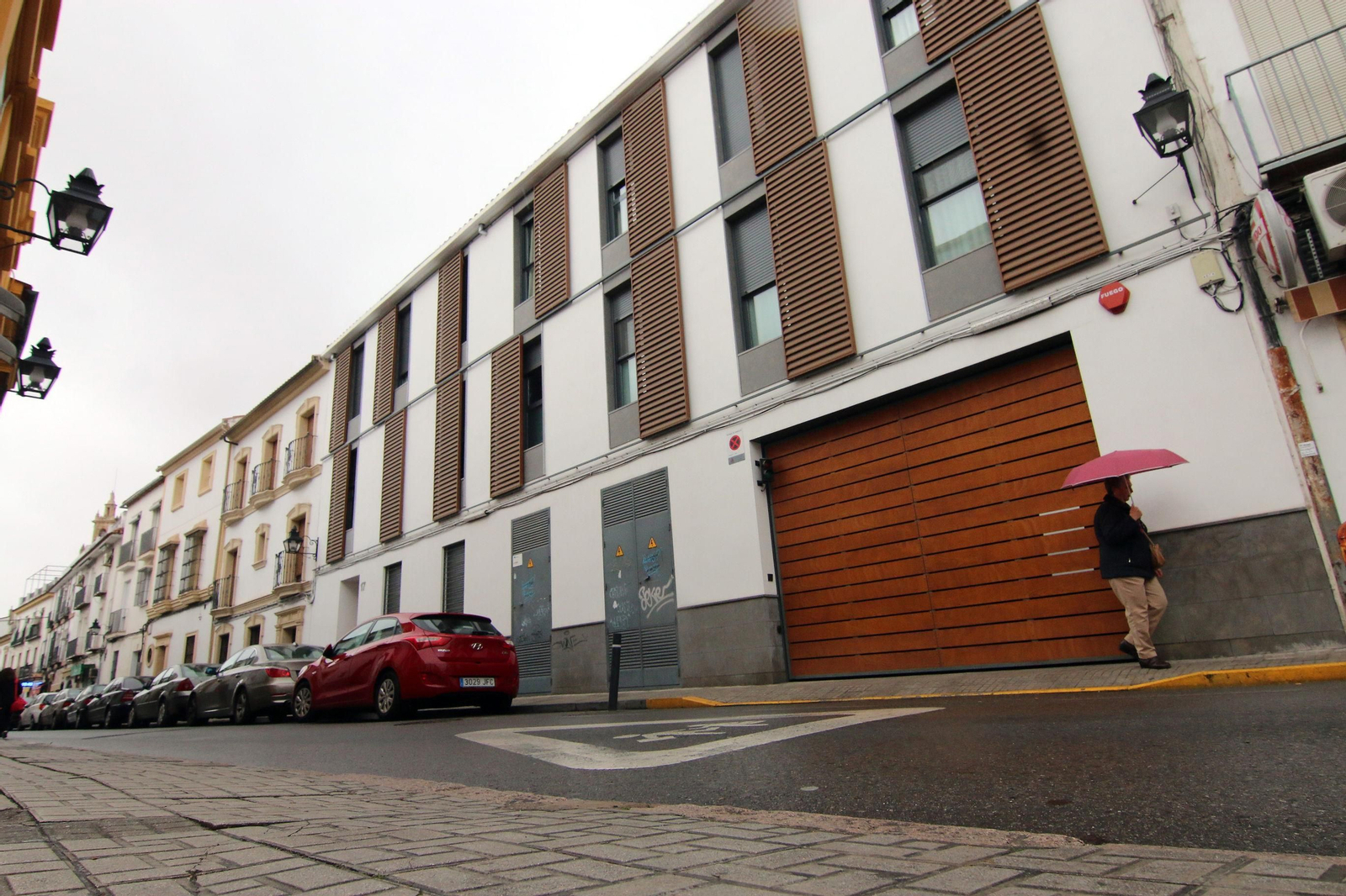 Zona de aparcamiento habilitada en la calle María Auxiliadora y perteneciente al Plan Especial del Casco Histórico.