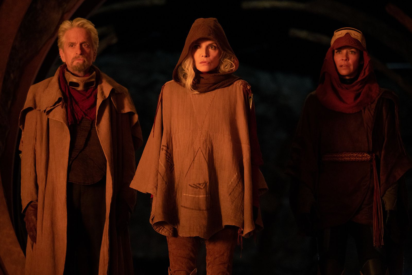 Michael Douglas, Michelle Pfeiffer y Evangeline Lilly en ‘Ant-Man y la Avispa: Quantumanía’