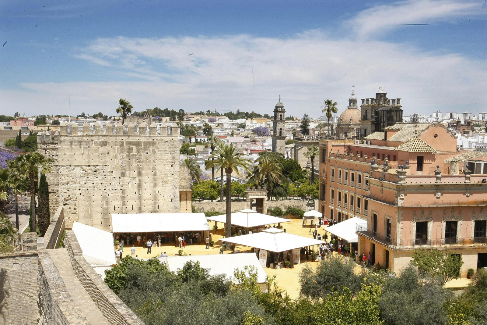 Vista del patio de San Fernando con el Palacio de Villavicencio a la derecha durante una edición anterior de Vinoble.