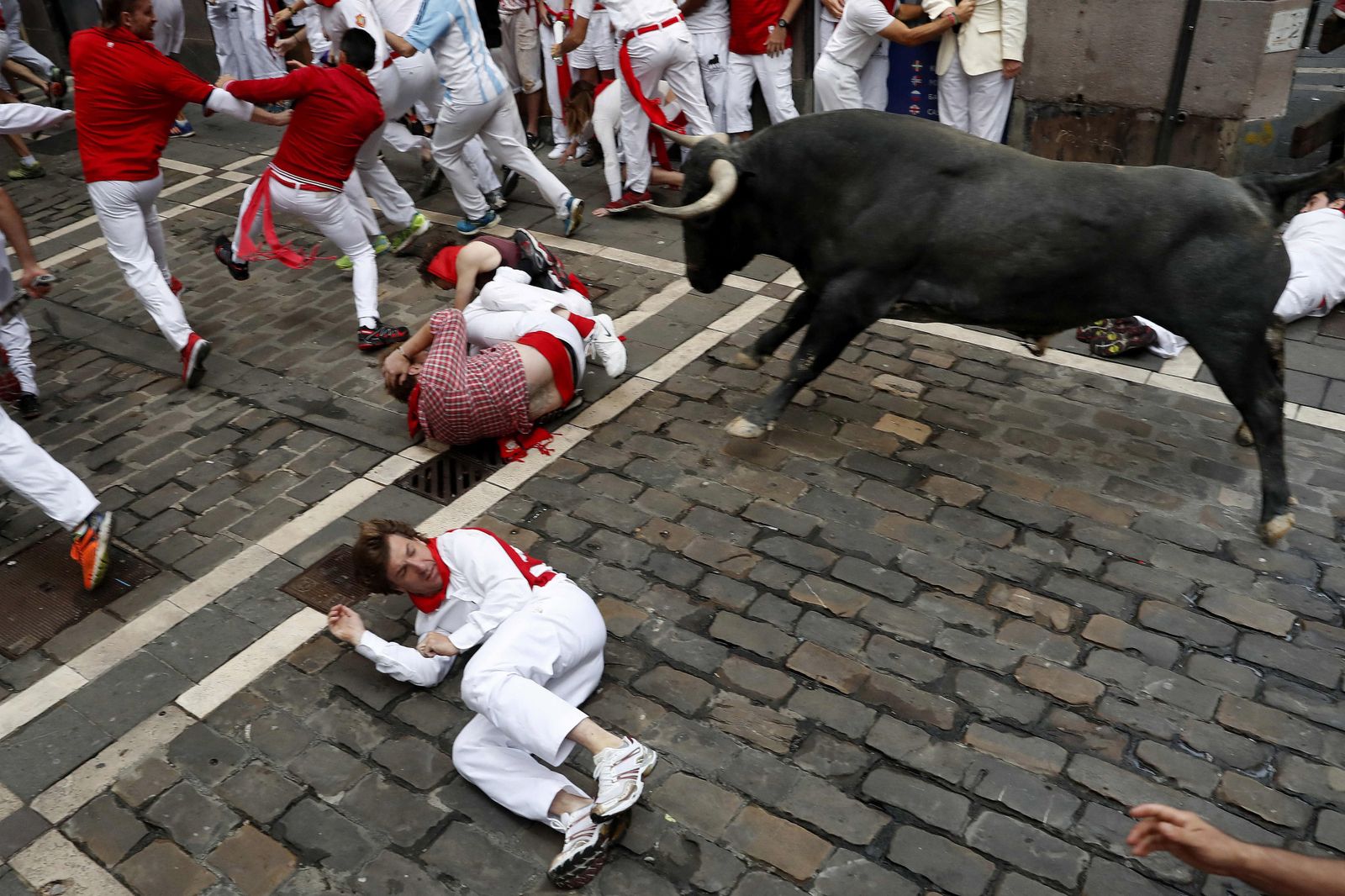 Las imágenes del último encierro de los sanfermines