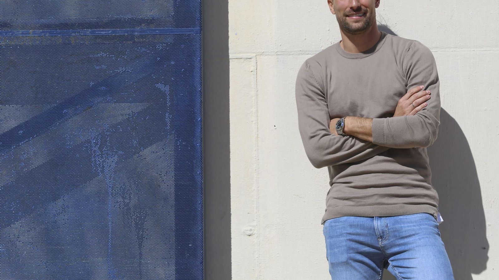 Adrián González, posando en el Ciudad de Málaga para 'Málaga Hoy'.