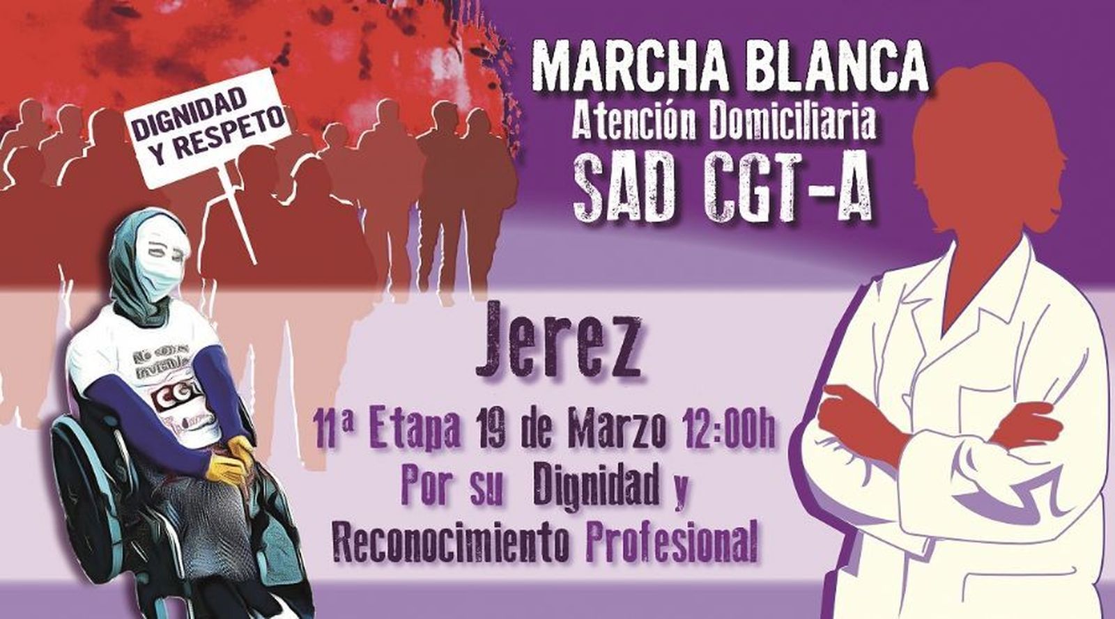 Cartel anunciador de la marcha blanca en Jerez.