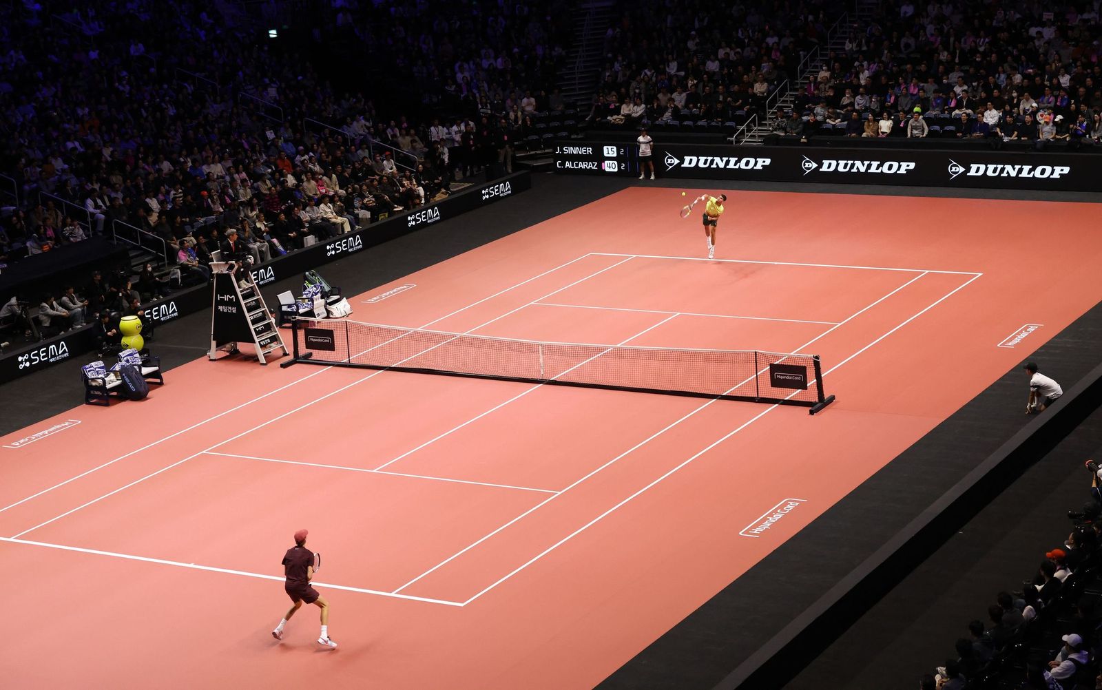 Las fotos de la exhibición entre Alcaraz y Sinner