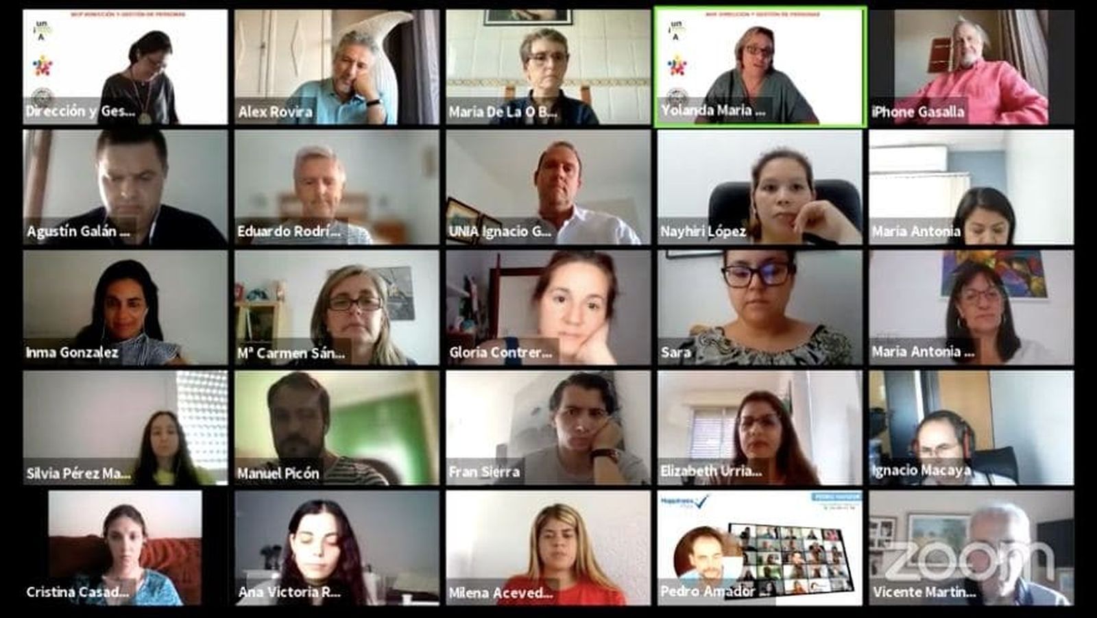 Acto on line de clausura del Máster de Dirección y Gestión de Personas.