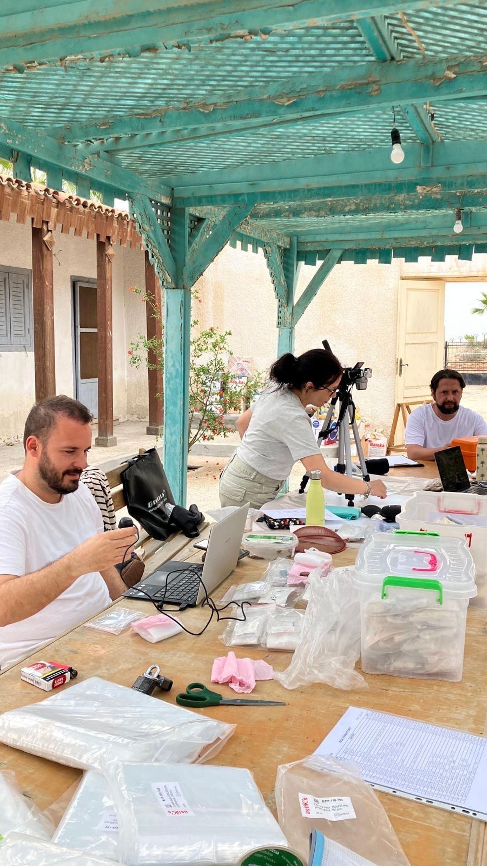 Trabajo en el asentamiento.