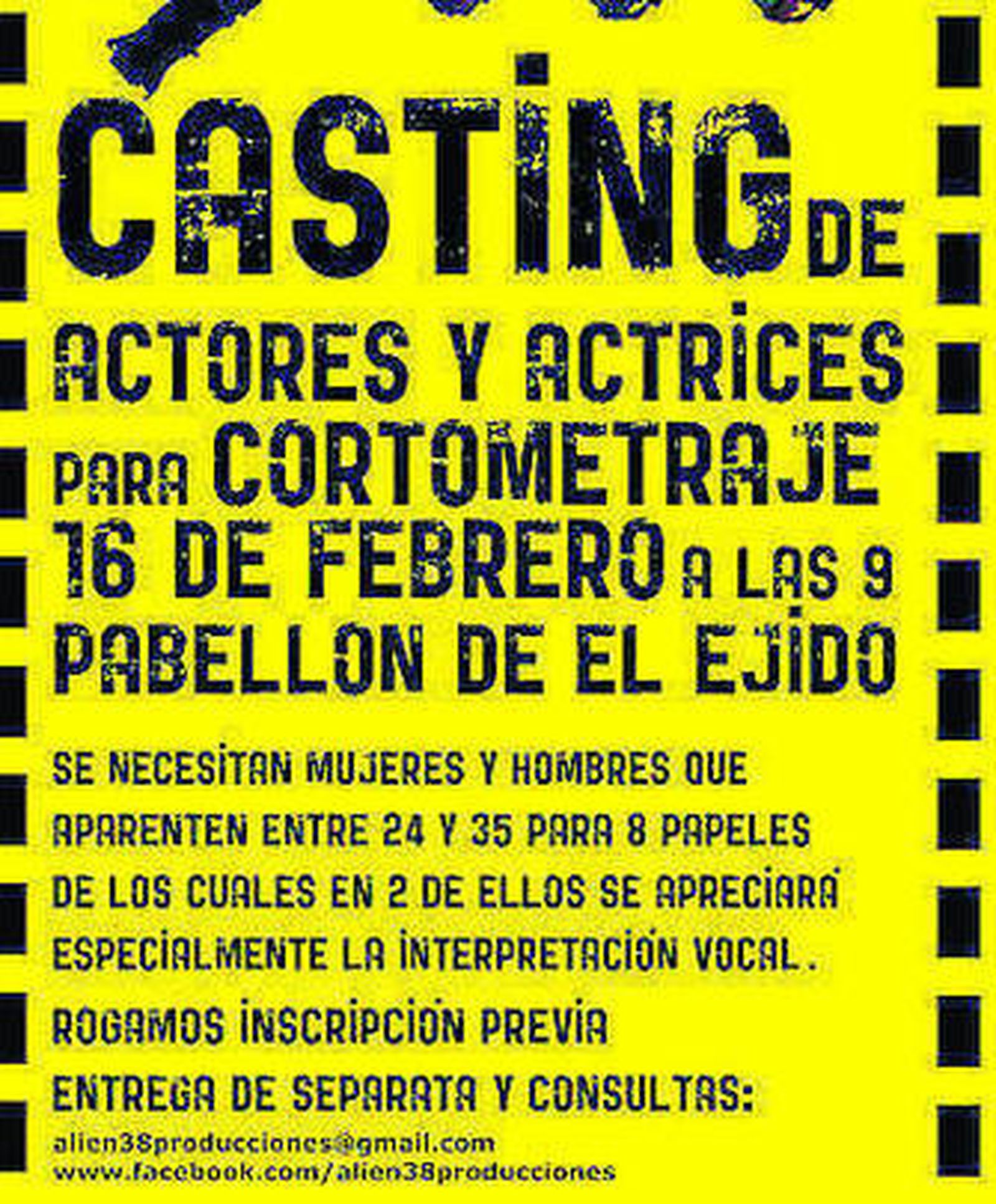 Cartel que anuncia el casting.