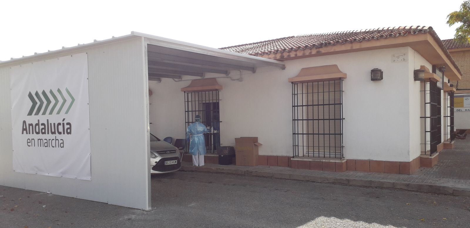 Una imagen del punto autocovid de El Puerto.