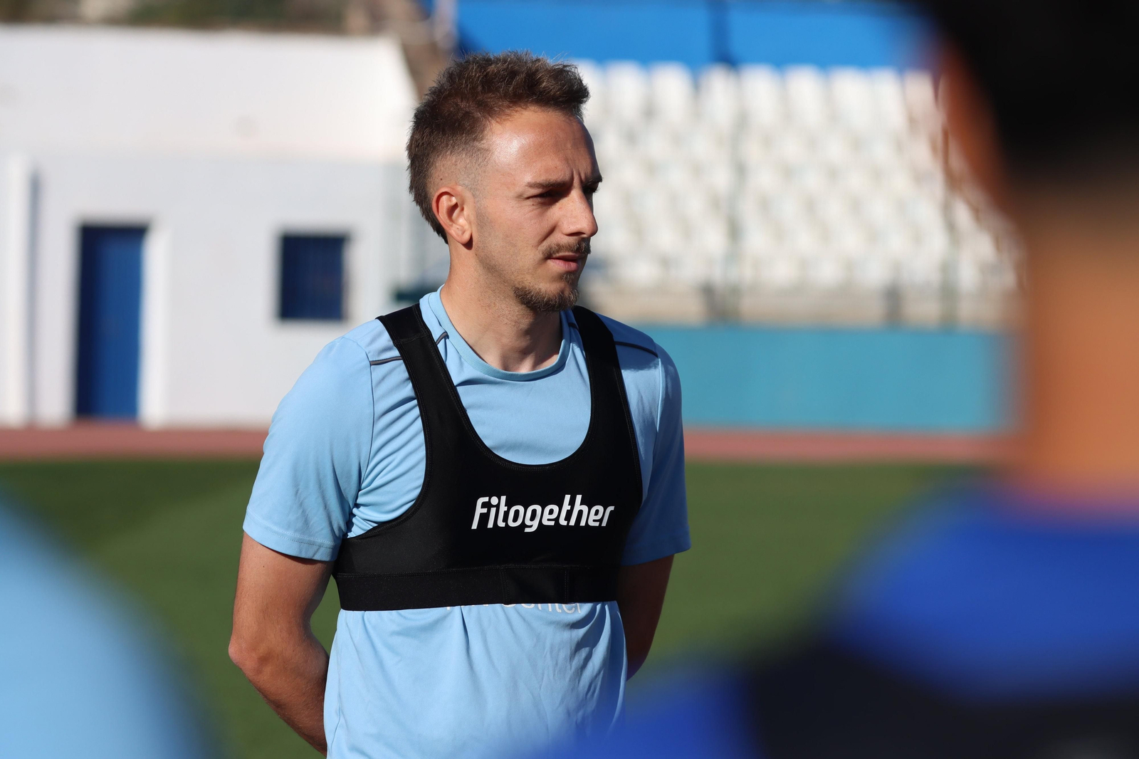 Víctor Morillo en su primer entrenamiento con la UD Melilla.