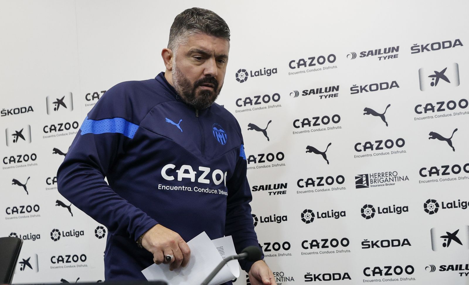 Gattuso, en la sala de prensa de la Ciudad Deportiva de Paterna