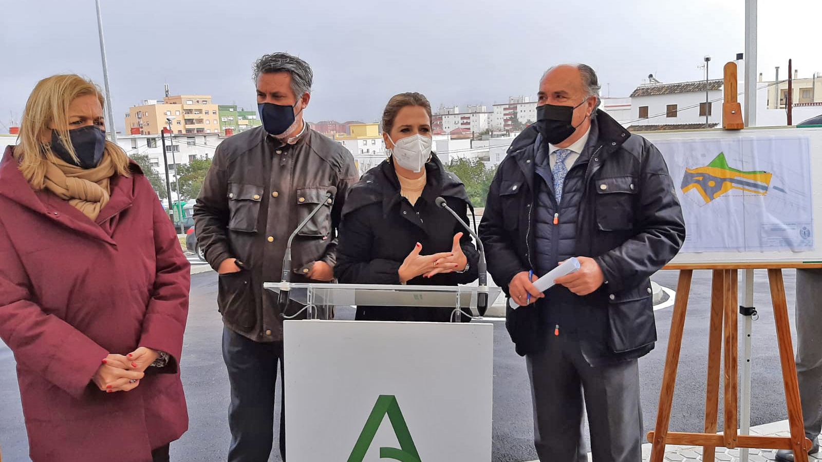 Visita de las obras por miembros de la Junta y el Alcalde de Algeciras.