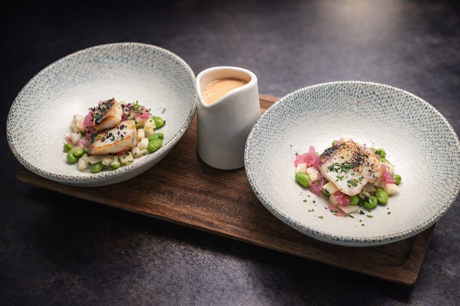 El sugerente gazpachuelo de corvina de Manuel Llerena.