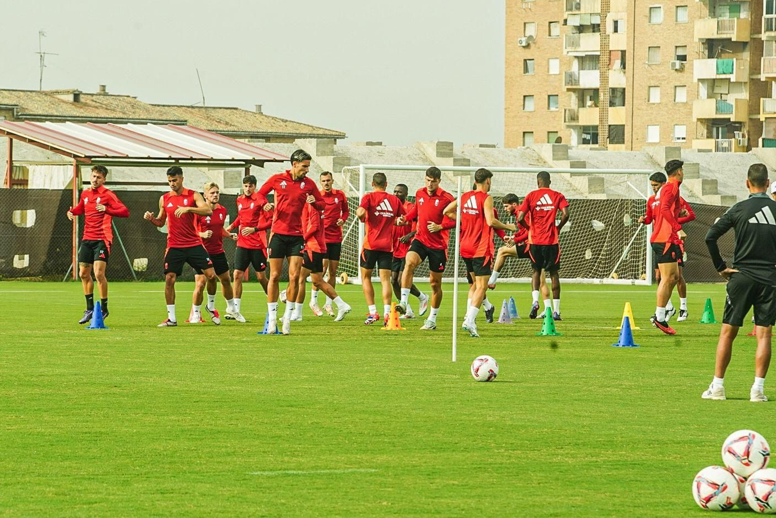 El primer entrenamiento de Fran Escribá en imágenes