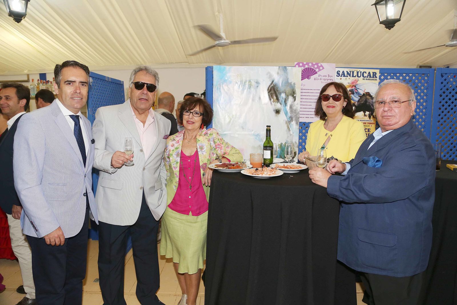 El director de Diario de Jerez con Pedro Carabante ‘Peri’, Encarna Rodríguez, Marisa Carranza y José Galán.