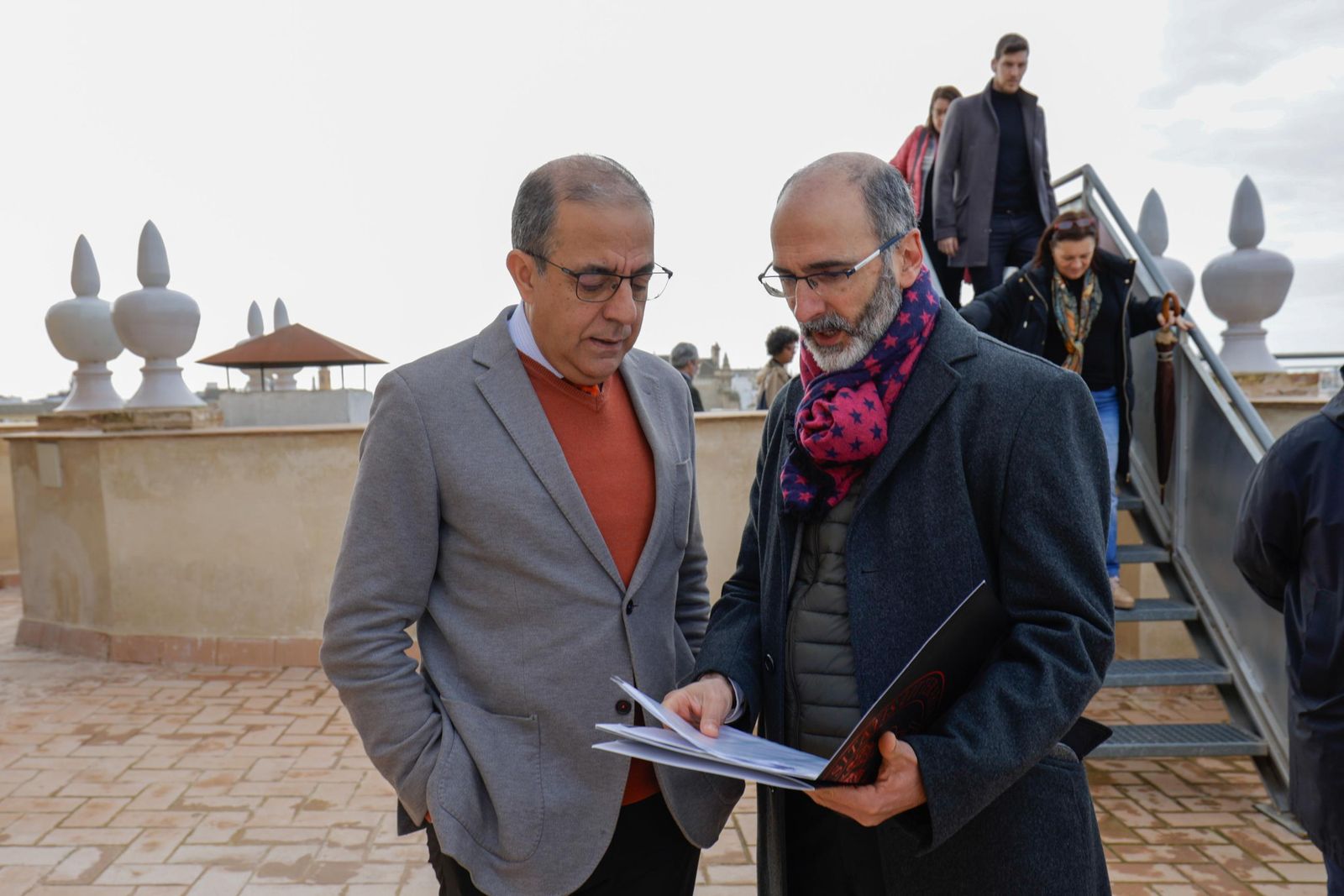 Las imágenes de la visita a las cubiertas de la Iglesia de la Anunciación