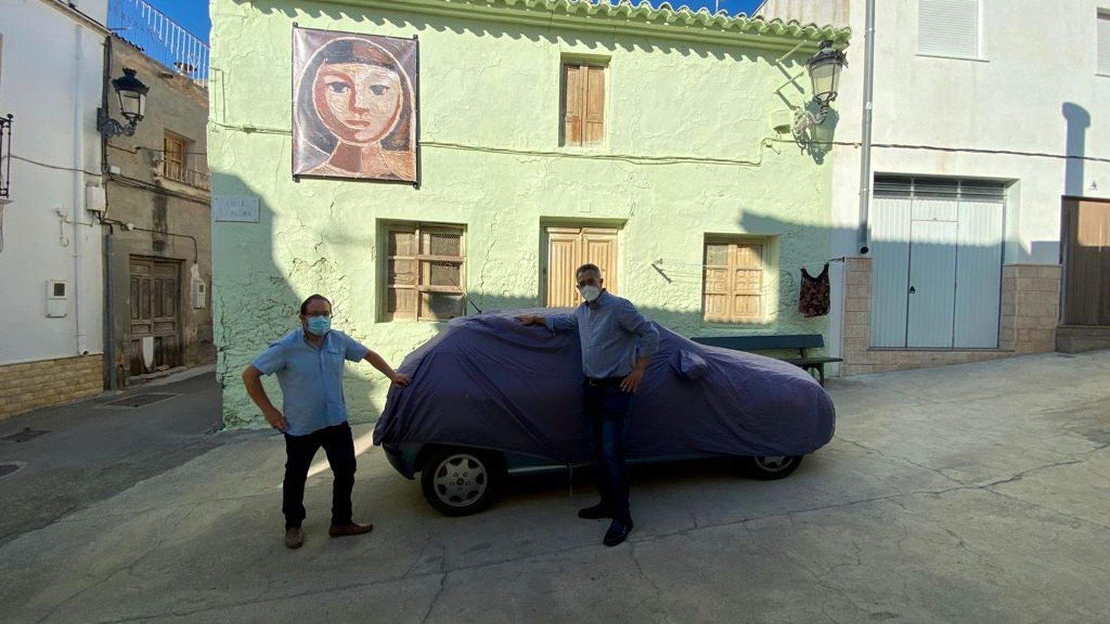 Una de las casas decoradas en el casco antiguo
