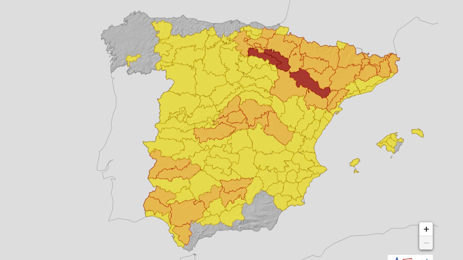 Alertas por altas temperaturas en España este jueves 24 de agosto.