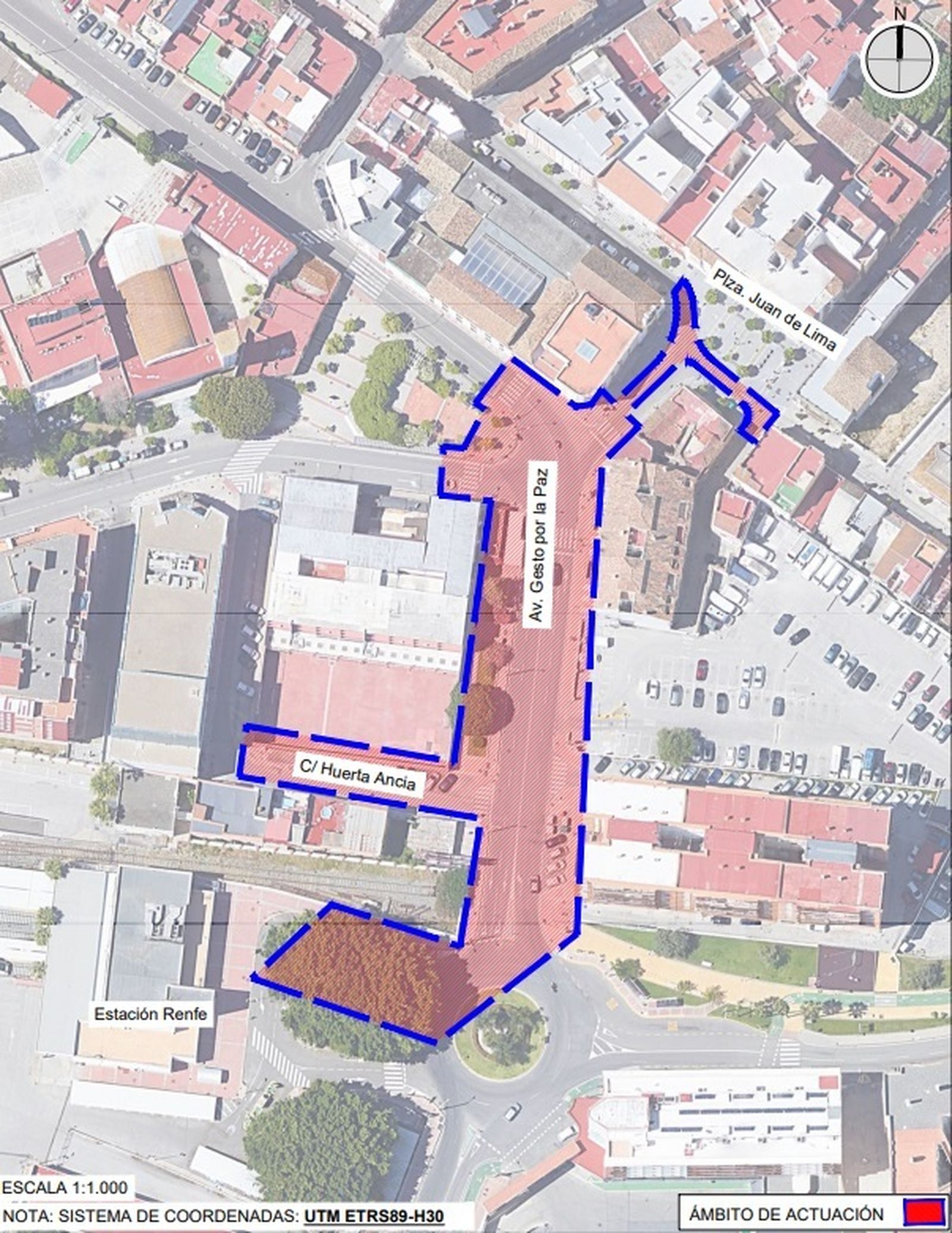 Ámbito de actuación y vías afectadas