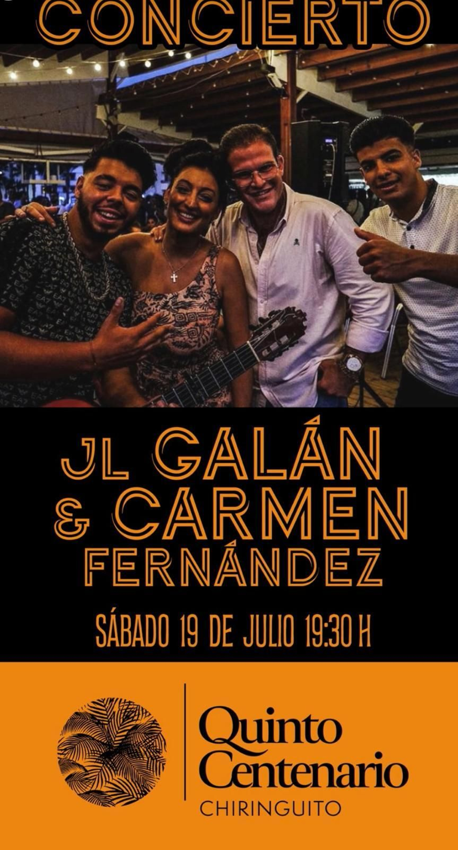 JL Galán y Carmen Fernández en chiringuito Quinto Centenario, de Sanlúcar.