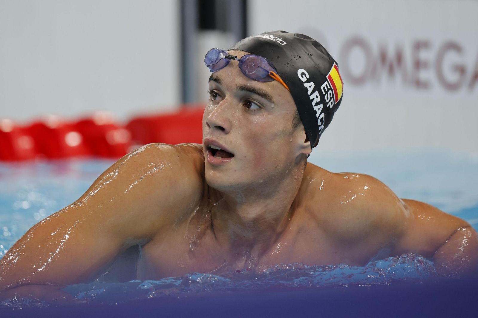 El nadador granadino Carlos Garach, tras una prueba en los JJOO de París 2024