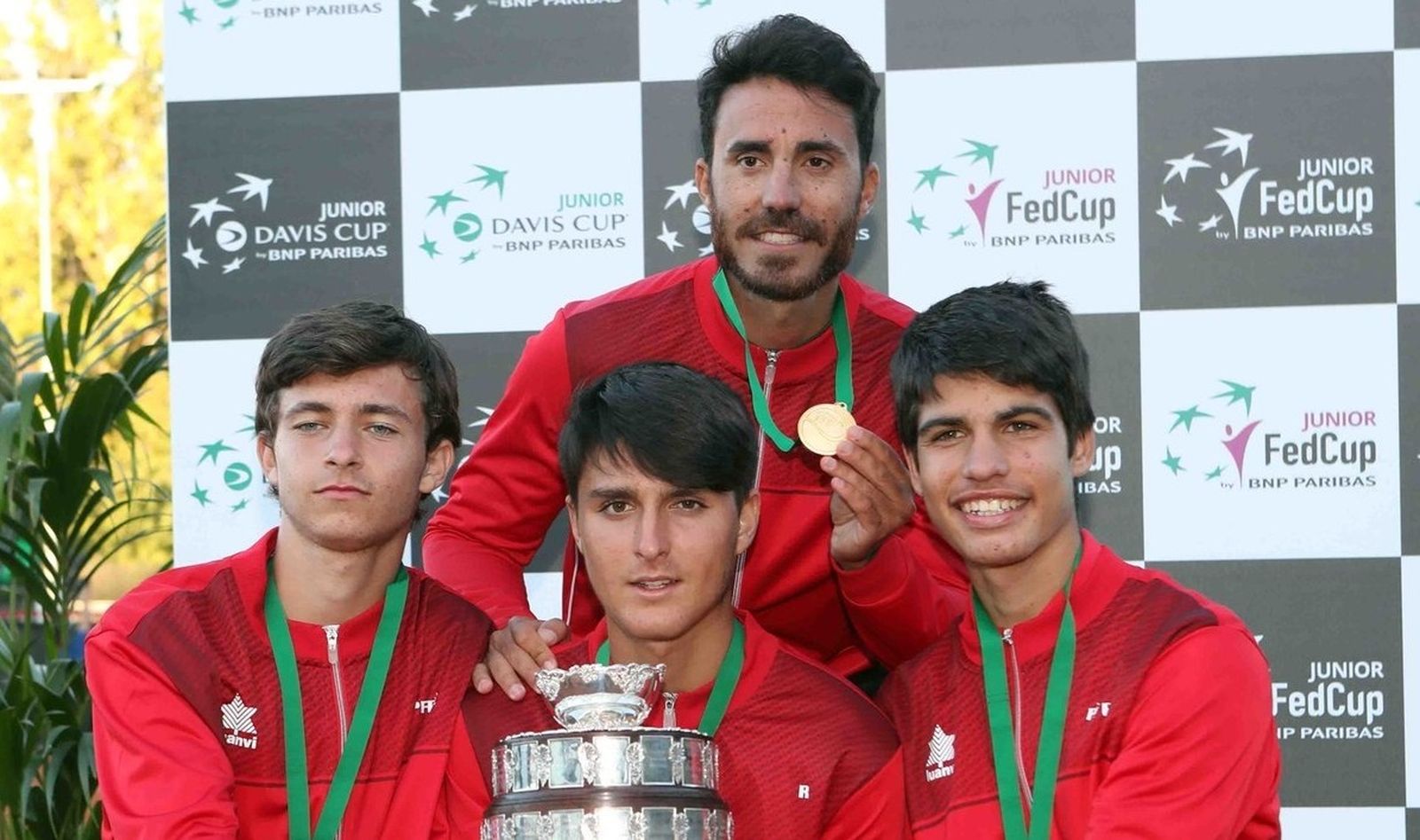 Alcaraz, en 2018, ganó la Copa Davis Junior con la selección española.