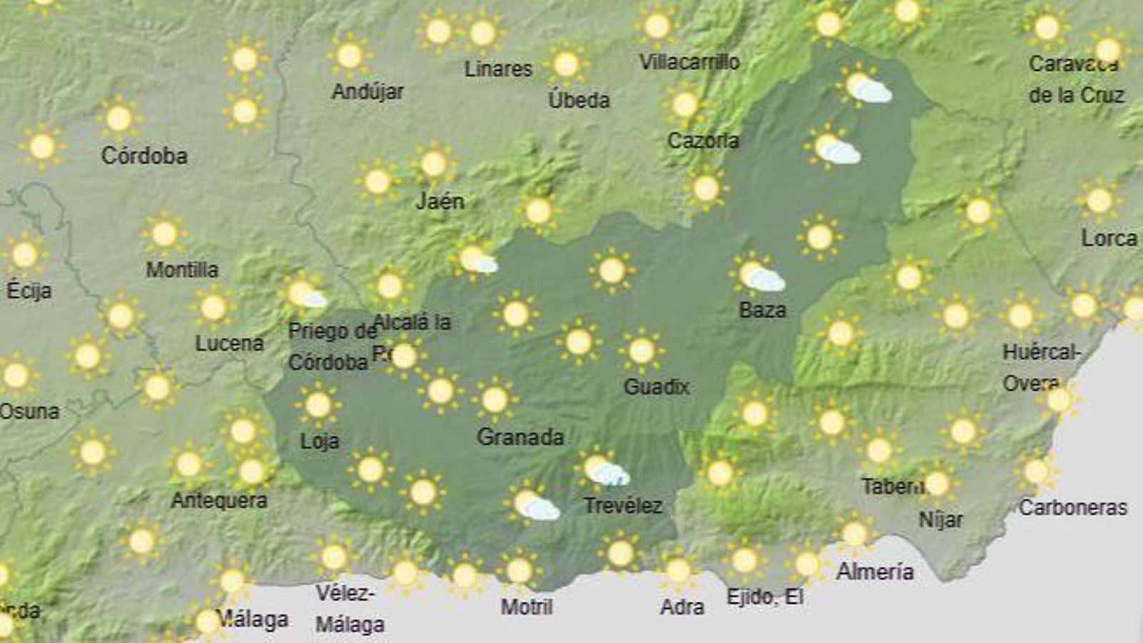 El Tiempo en Granada el 30 de julio de 2025