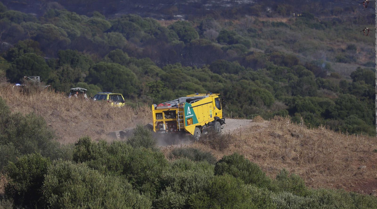 Las fotos del incendio forestal entre las Pantallas y Marchenilla, en Algeciras
