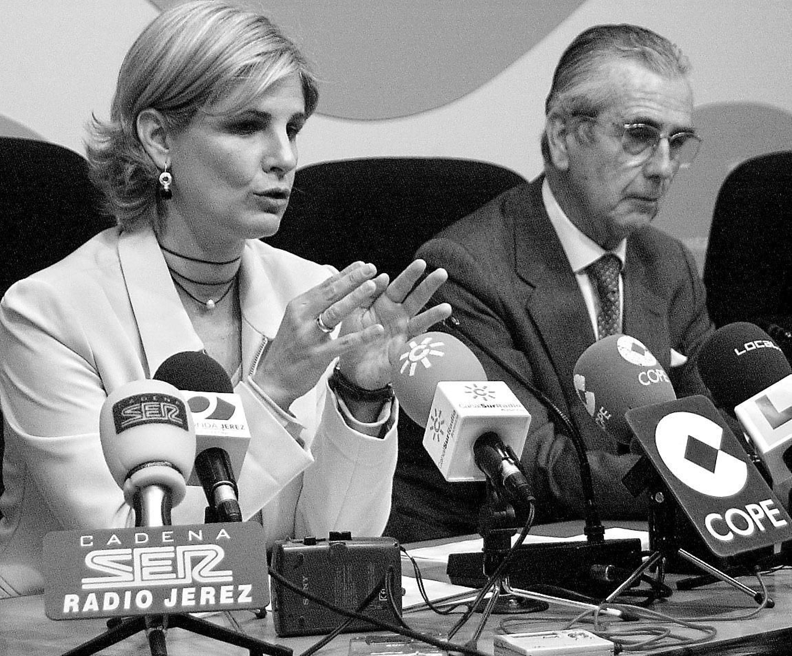 María José García-Pelayo y Eduardo Perea, en 2003; entonces, Perea era delegado municipal de Desarrollo Agroindustrial.