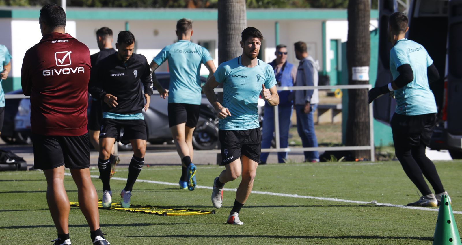 Javi Flores, durante un entrenamiento en la Ciudad Deportiva.