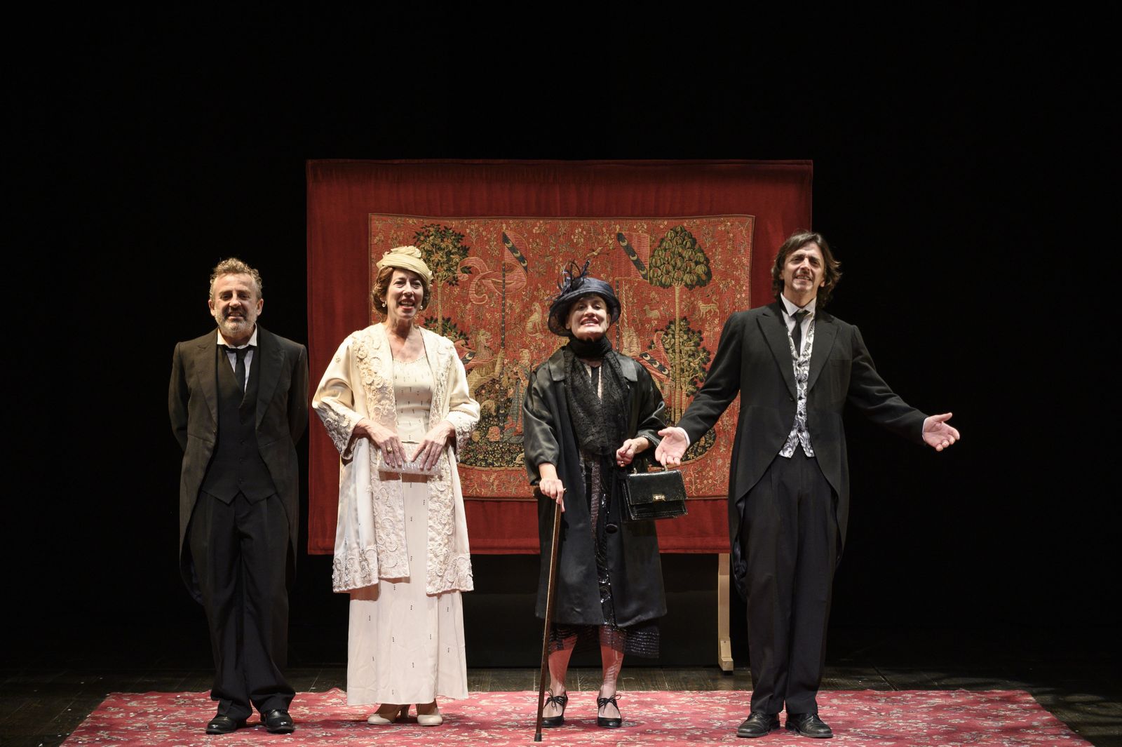 Manuel Monteagudo, Amparo Marín, Paqui Montoya y Moncho Sánchez-Diezma, inmejorables