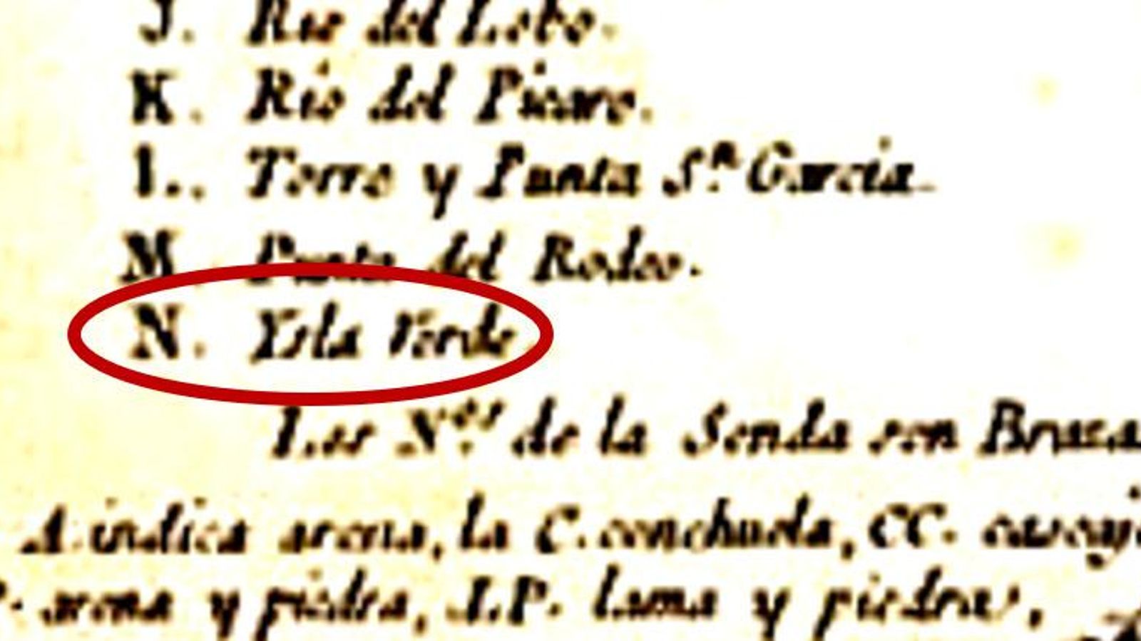 Detalle de la cartela en el plano de Tofiño.