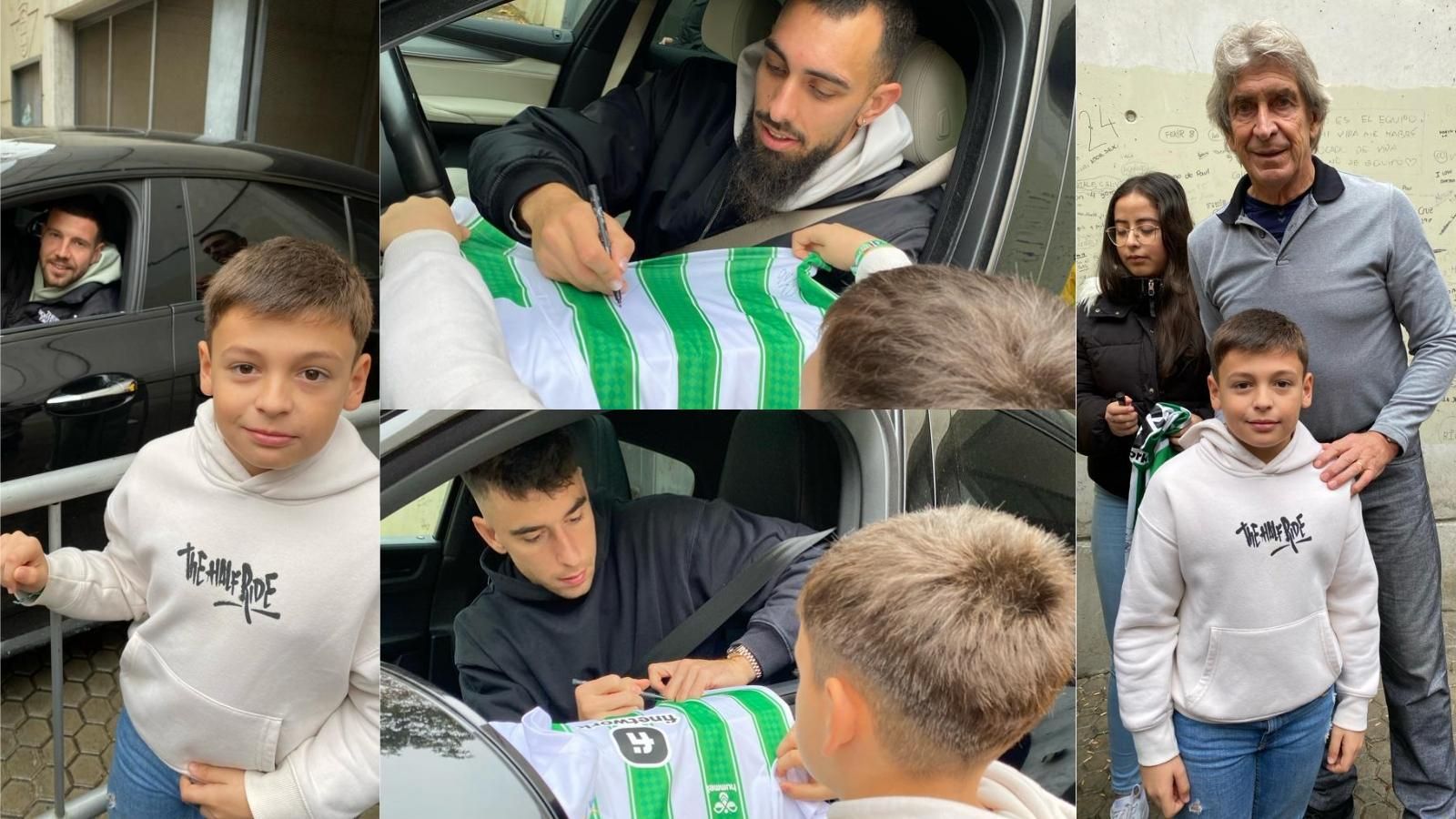 Los premios en forma de firma y foto de Dani en su visita a Sevilla