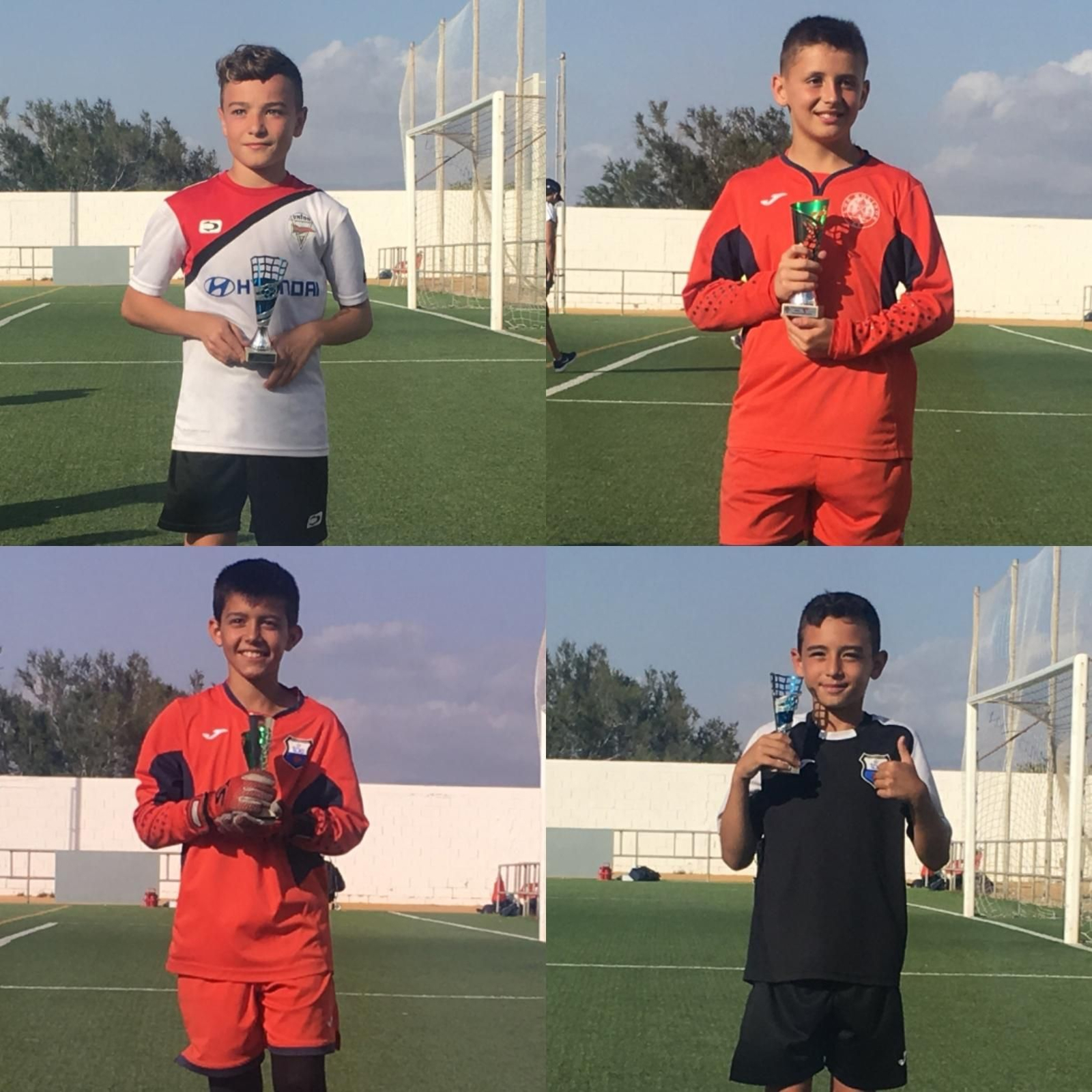 Antoñito, Dani, Juan Carlos y Javier se llevaron los premios a los jugadores y porteros más destacados del torneo.