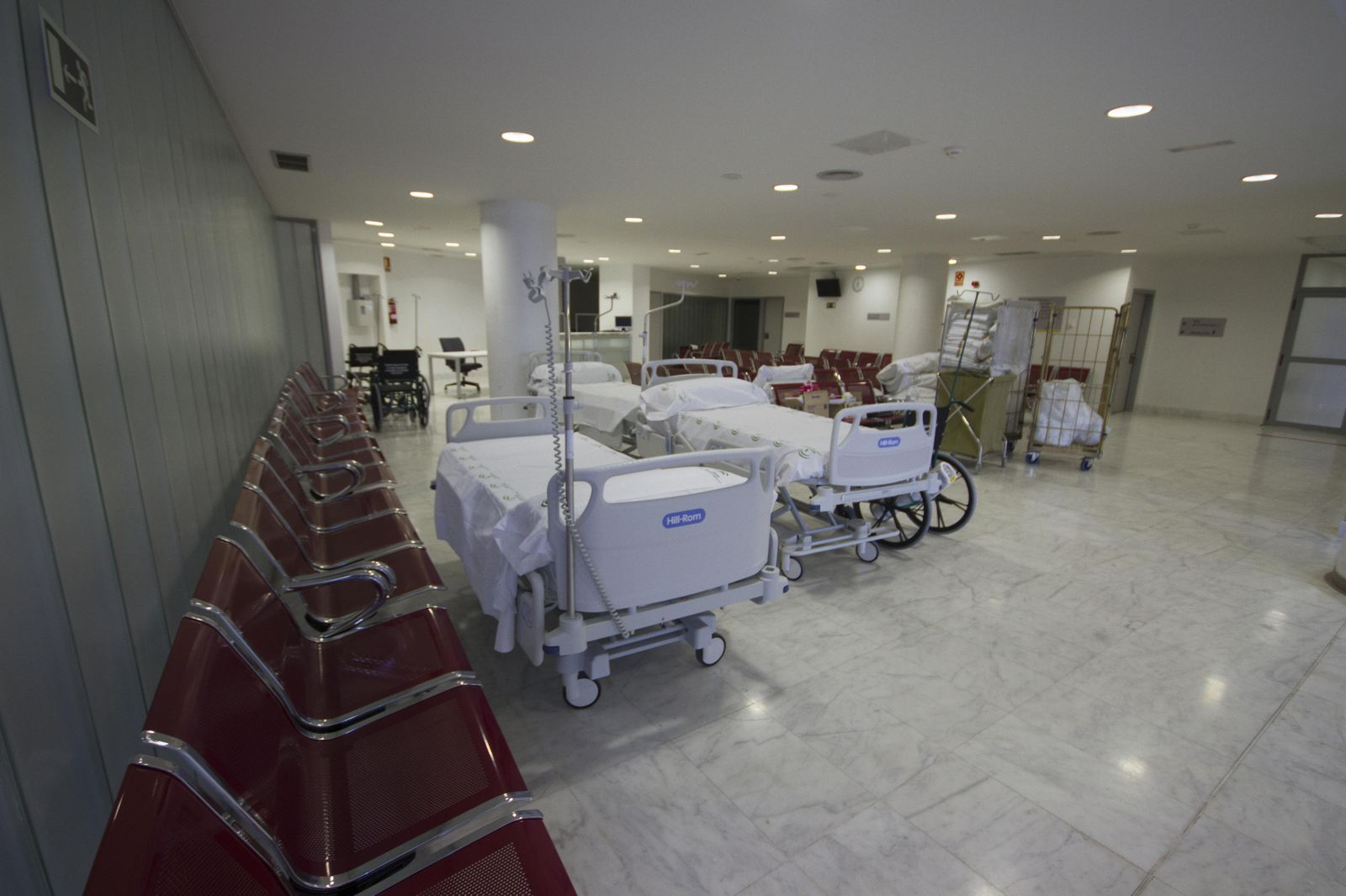 Imagen de archivo de las camas de un hospital de Granada