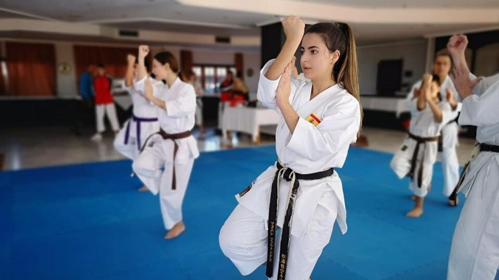 Participantes en el Campeonato Europeo de Kárate Shotokan celebrado en San Fernando en 2019.
