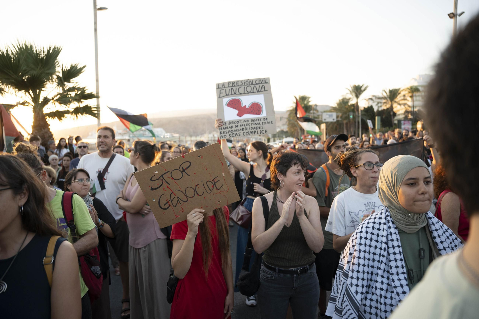 Manifestación convocada por la Plataforma Almería por Palestina