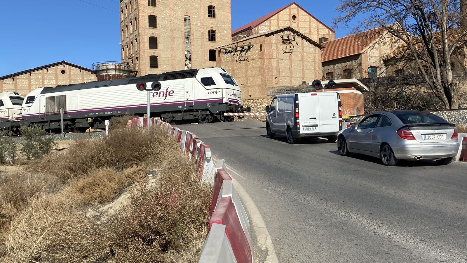 Zona de las obras de supresión del paso a nivel de Benalúa.