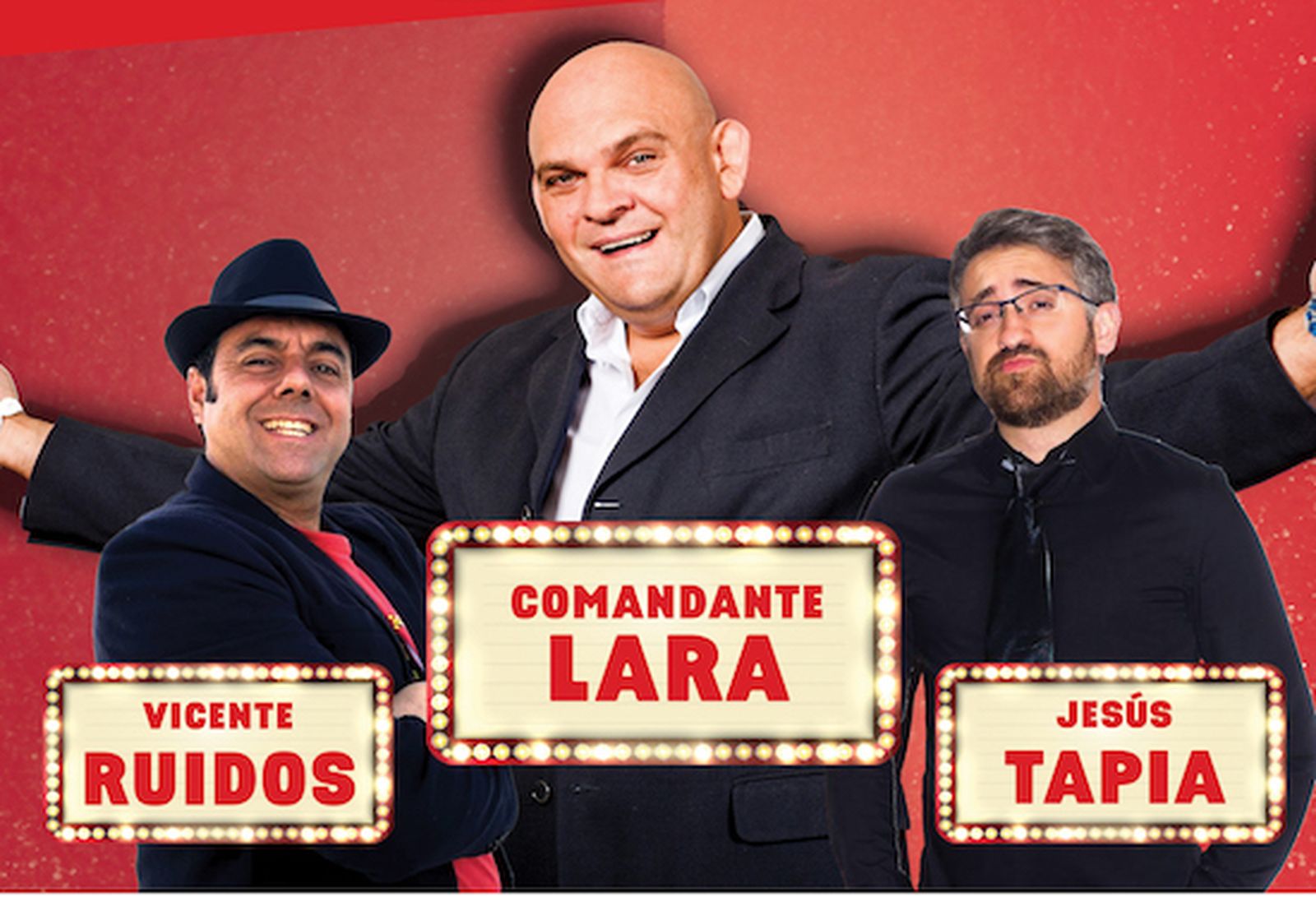 Cartel del espectáculo que el Comandante Lara ofrecerá en Chiclana junto a Vicente Ruidos y Jesús Tapia.