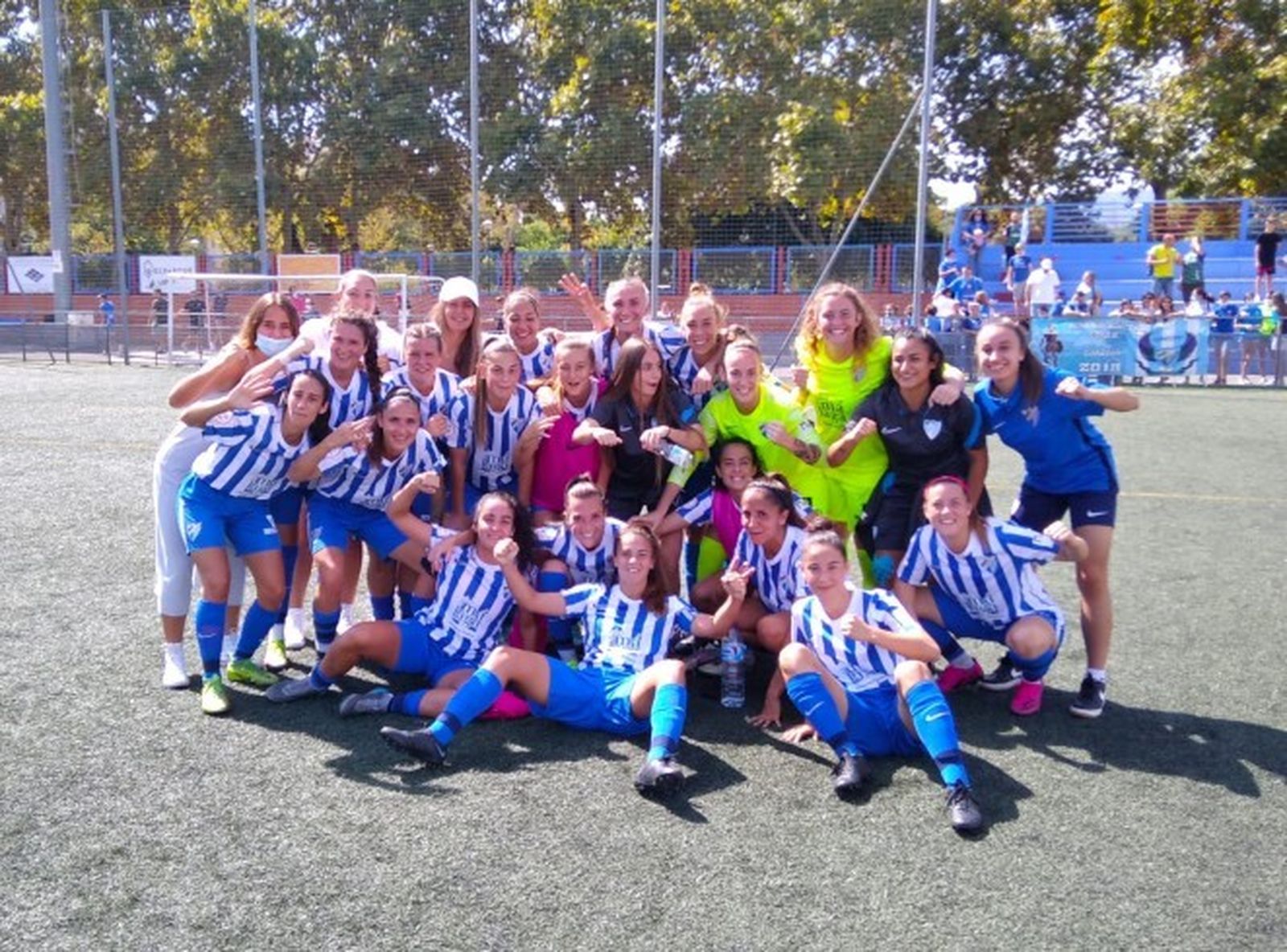 El Málaga CF Femenino celebra el triunfo.